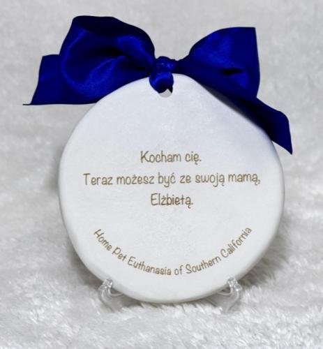 Engraved paw print back