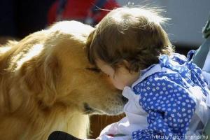 Baby with dog